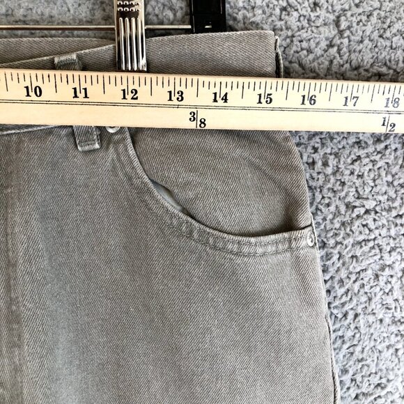 Vintage Lee Riveted Jeans Women's 14 Short Gray Tapered High Waist Mom 90's USA - Picture 7 of 9